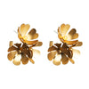 Wholesale Alloy Flower Earrings Electroplated Women's Fashionable Exaggerated Multi Layer Large Petal All Match