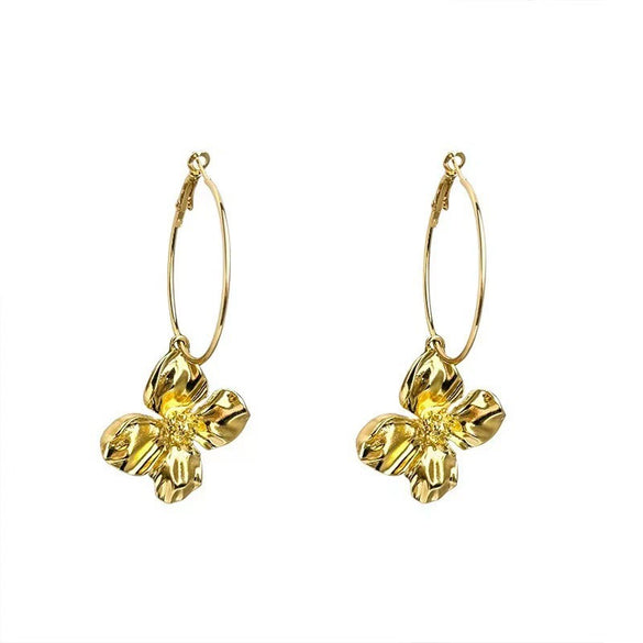 Wholesale Alloy Flower Electroplated Exaggerated Light Luxury Women's Earrings