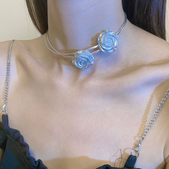 Wholesale Alloy Flower Geometric Chain Necklace With Electroplating For Women Retro Style