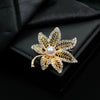 Wholesale Alloy Flower Leaves Electroplated Brooch Clothing Accessories For Women And Unisex