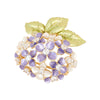 Wholesale Alloy Flower Pattern Electroplated Ladies' Natural Style Purple Hydrangea Brooch