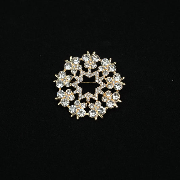 Wholesale Alloy Flower Pattern Electroplated Women's Fashion Highend Brooch Jewelry