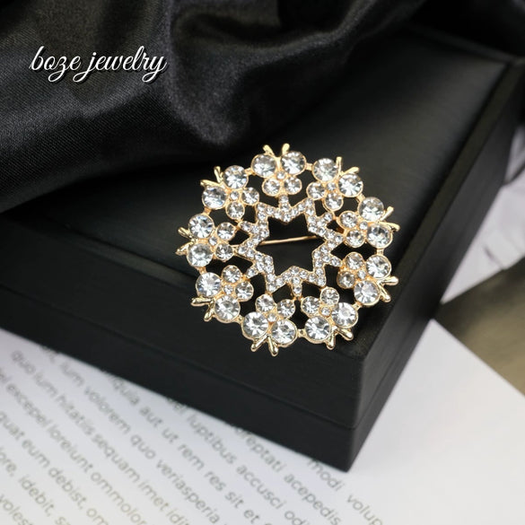 Wholesale Alloy Flower Pattern Electroplated Women's Fashion Highend Brooch Jewelry