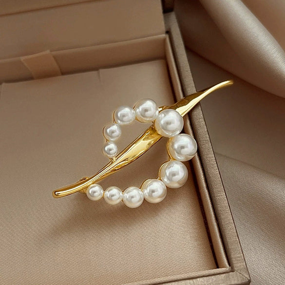 Wholesale Alloy Flower Pearl Women's Brooch Electroplated