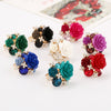 Wholesale Alloy Flower Resin Ring With Diamond Design