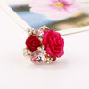 Wholesale Alloy Flower Resin Ring With Diamond Design