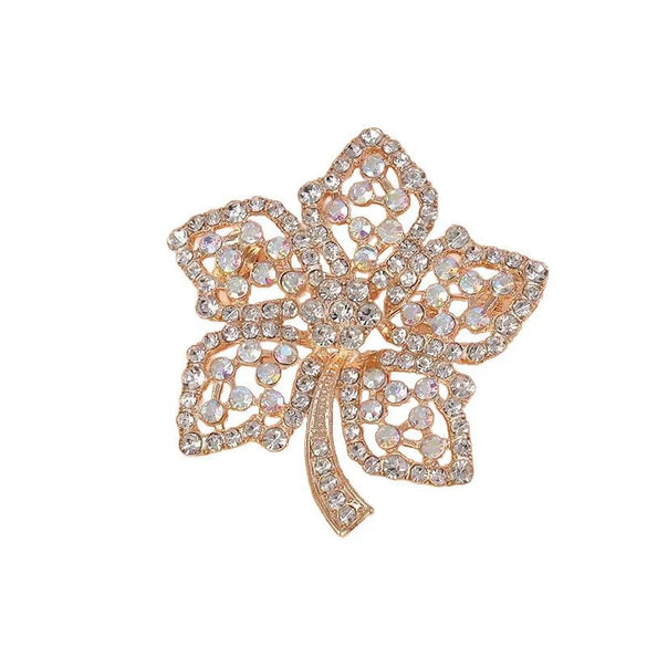 Wholesale Alloy Flower Retro Elegant Electroplating Brooch For Unisex