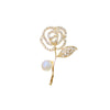 Wholesale Alloy Flower Shape Electroplating Minimalist Women's Rose Brooch Accessories
