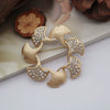 Wholesale Alloy Flower Shaped Ginkgo Leaf Brooch For Women Electroplated Retro Simple Rhinestone Fixed High Grade All Match Corsage