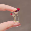 Wholesale Alloy Flower Styled Red Wine Glass Brooch For Ladies With Electroplating Treatment High End Design Fixed Function Clothing Accessories