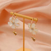 Wholesale Alloy Flower Tassel And Long Ring Earrings With Embedded Diamonds For Girls Sweet And Elegant
