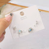 Wholesale Alloy Fresh Colorful Heart And Fivepointed Star Stud Earrings For Women With Electroplating