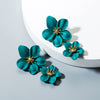Wholesale Alloy Fresh Flower Baking Paint Earrings For Women