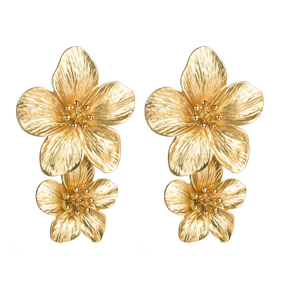Wholesale Alloy Fresh Flower Baking Paint Earrings For Women