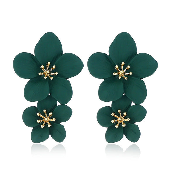 Wholesale Alloy Fresh Flower Baking Paint Earrings For Women