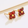 Wholesale Alloy Fresh Style Flower Inlaid Zirconium Earrings For Women