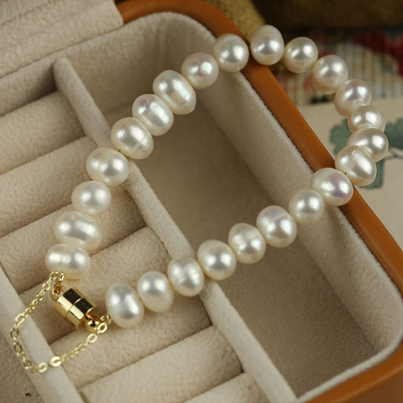 Wholesale Alloy Freshwater Pearl Geometric Irregular Bracelet For Women With Retro Style