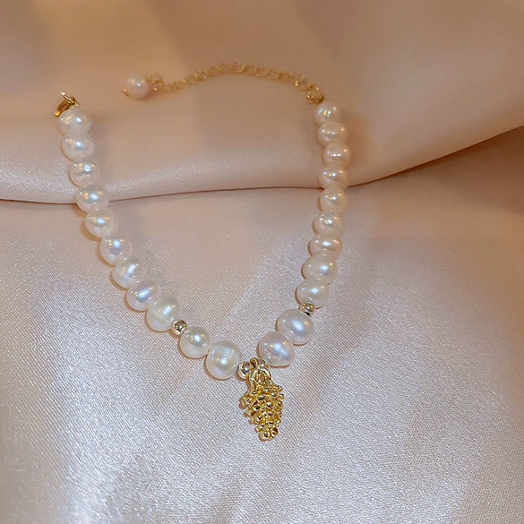 Wholesale Alloy Freshwater Pearl Geometric Irregular Bracelet For Women With Retro Style