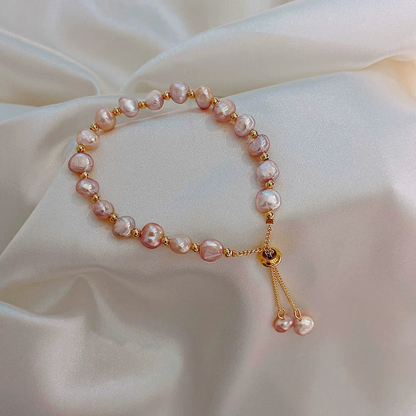 Wholesale Alloy Freshwater Pearl Geometric Irregular Bracelet For Women With Retro Style