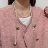 Wholesale Alloy Freshwater Pearl Sweater Chain Necklace For Women Light Luxury Rice And Water Drop Shape Sweet Cool Style