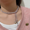 Wholesale Alloy Freshwater Pearl Sweater Chain Necklace For Women Light Luxury Rice And Water Drop Shape Sweet Cool Style