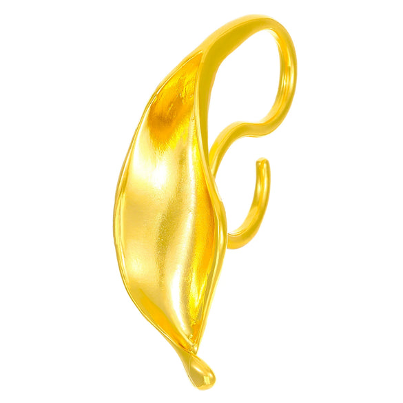 Wholesale Alloy Frosted Leaf Shape Opening Ring Electroplated Women's Retro Highgrade Finger Ring Light Luxury