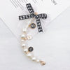 Wholesale Alloy Frosted Pearl Bow Bracelet With Screw Buckle Electroplated Trendy For Women