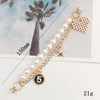 Wholesale Alloy Frosted Pearl Bow Bracelet With Screw Buckle Electroplated Trendy For Women