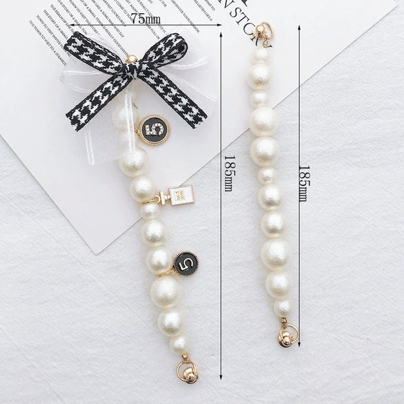 Wholesale Alloy Frosted Pearl Bow Bracelet With Screw Buckle Electroplated Trendy For Women
