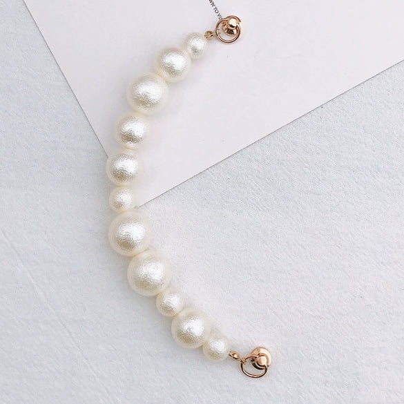 Wholesale Alloy Frosted Pearl Bow Bracelet With Screw Buckle Electroplated Trendy For Women