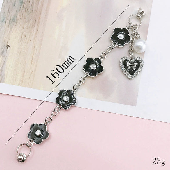 Wholesale Alloy Frosted Pearl Bow Bracelet With Screw Buckle Electroplated Trendy For Women
