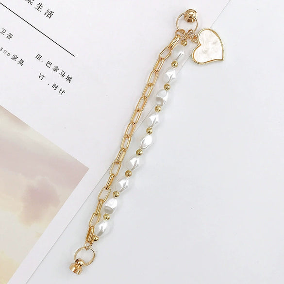 Wholesale Alloy Frosted Pearl Bow Bracelet With Screw Buckle Electroplated Trendy For Women