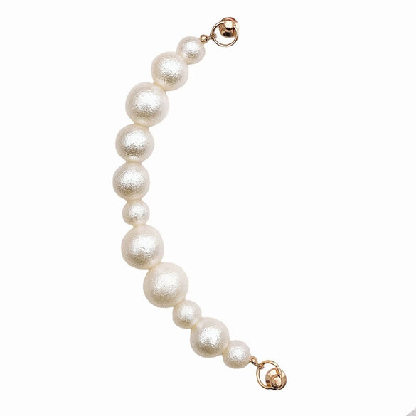Wholesale Alloy Frosted Pearl Bow Bracelet With Screw Buckle Electroplated Trendy For Women