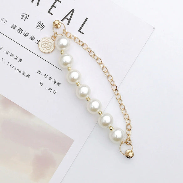 Wholesale Alloy Frosted Pearl Bow Bracelet With Screw Buckle Electroplated Trendy For Women