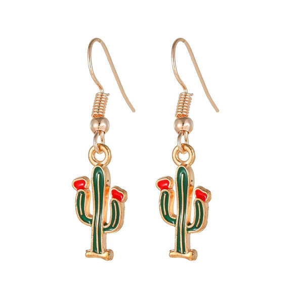 Wholesale Alloy Fruit Earrings With Geometric Pattern Electroplating Cute Style