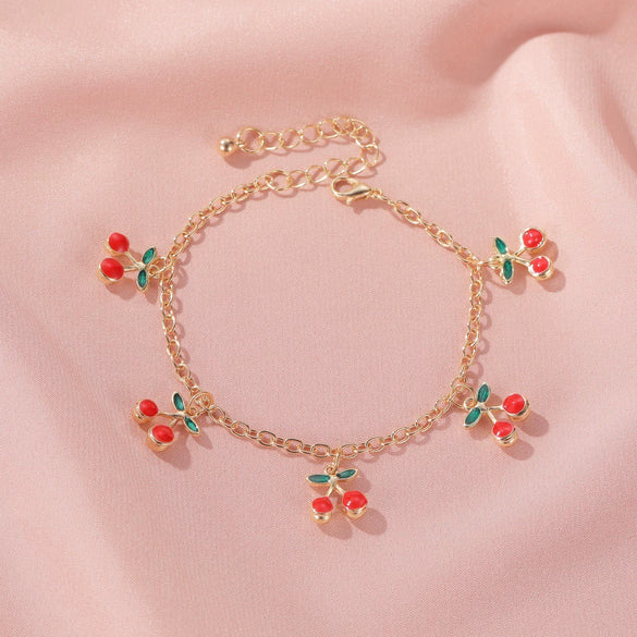 Wholesale Alloy Fruit Love Pendant Bracelet For Men And Women With Electroplating