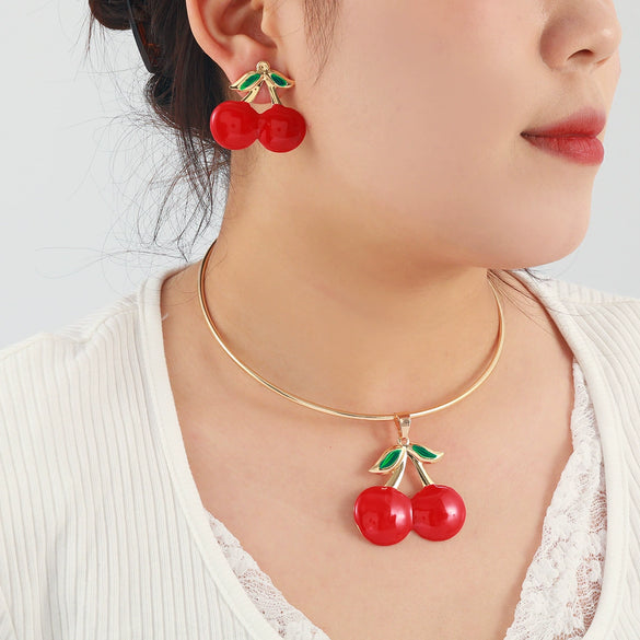 Wholesale Alloy Fruit Pattern Electroplated Women's Earrings