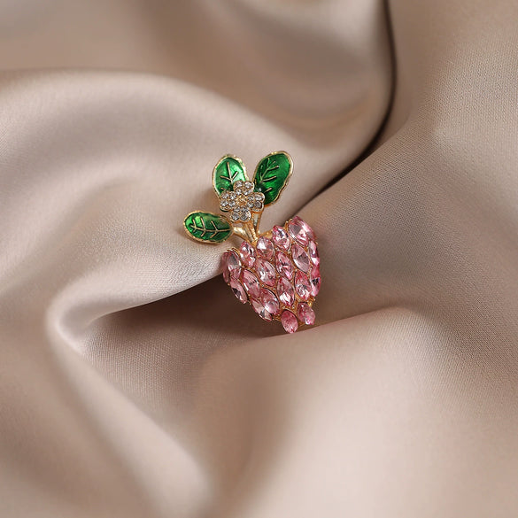 Wholesale Alloy Fruit Shape Electroplated Brooch For Women