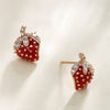 Wholesale Alloy Fruit Strawberry Style Electroplated Women's Earrings