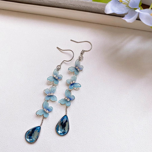 Wholesale Alloy Geometric And Butterfly Pattern Earrings Set With Gemstones For Women