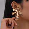 Wholesale Alloy Geometric And Flower Pattern Exaggerated Electroplated Women's Earrings