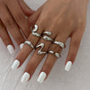 Wholesale Alloy Geometric Asymmetrical Water Drop Hug Ring With Electroplating For Women