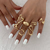 Wholesale Alloy Geometric Asymmetrical Water Drop Hug Ring With Electroplating For Women