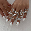 Wholesale Alloy Geometric Asymmetrical Water Drop Hug Ring With Electroplating For Women