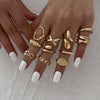 Wholesale Alloy Geometric Asymmetrical Water Drop Hug Ring With Electroplating For Women
