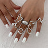 Wholesale Alloy Geometric Asymmetrical Water Drop Hug Ring With Electroplating For Women