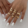 Wholesale Alloy Geometric Asymmetrical Water Drop Hug Ring With Electroplating For Women