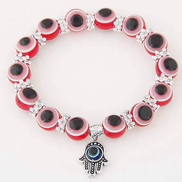 Wholesale Alloy Geometric Beaded Evil Eye Hand Of Fatima Women's Bracelet Jewelry