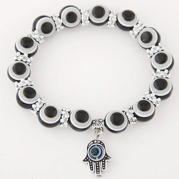 Wholesale Alloy Geometric Beaded Evil Eye Hand Of Fatima Women's Bracelet Jewelry