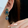Wholesale Alloy Geometric Blue Crystal Diamondencrusted Electroplated Women's Earrings